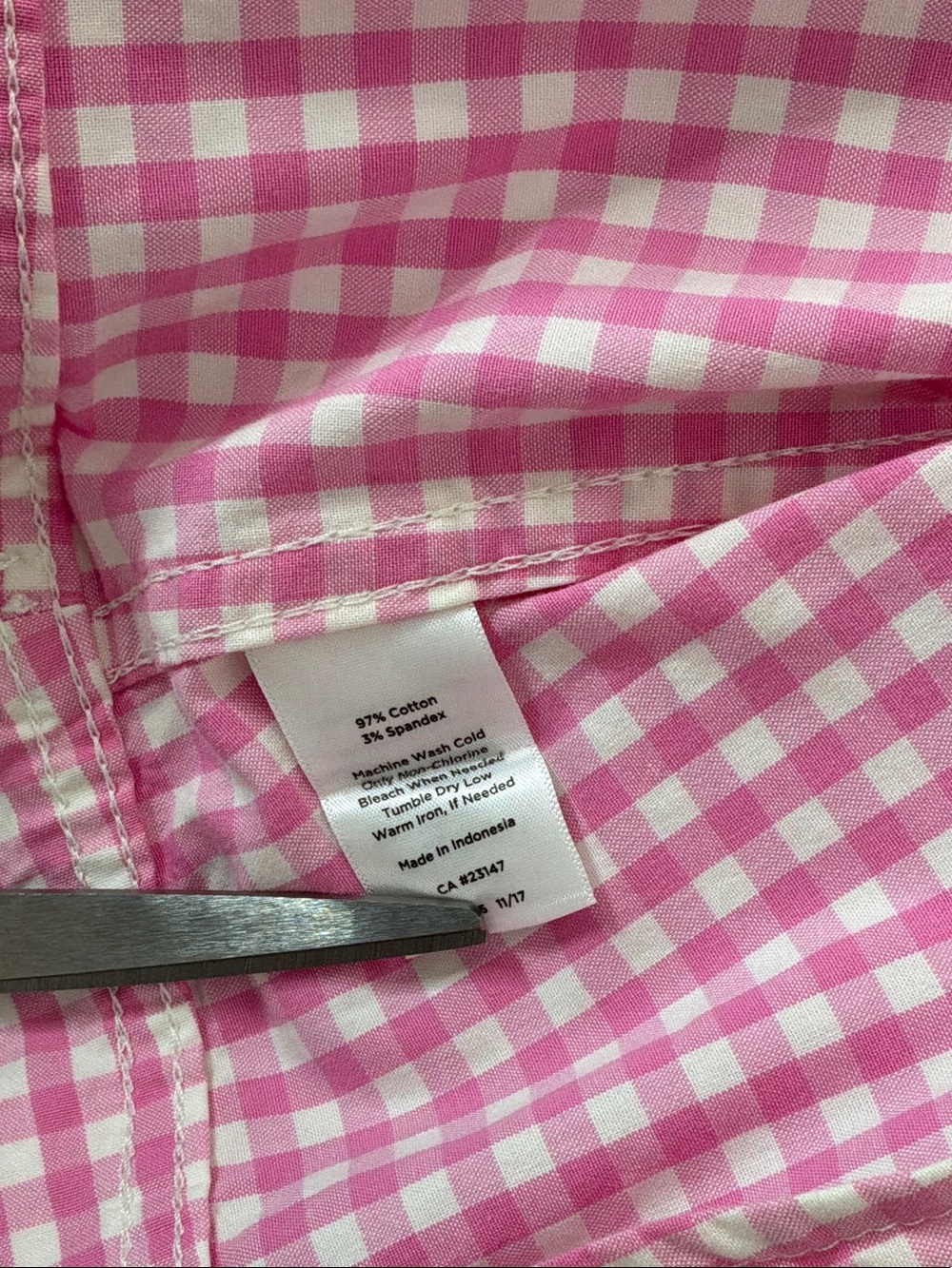 Talbots Pink Gingham Button-Front Cotton Jacket - Picture 10 of 12